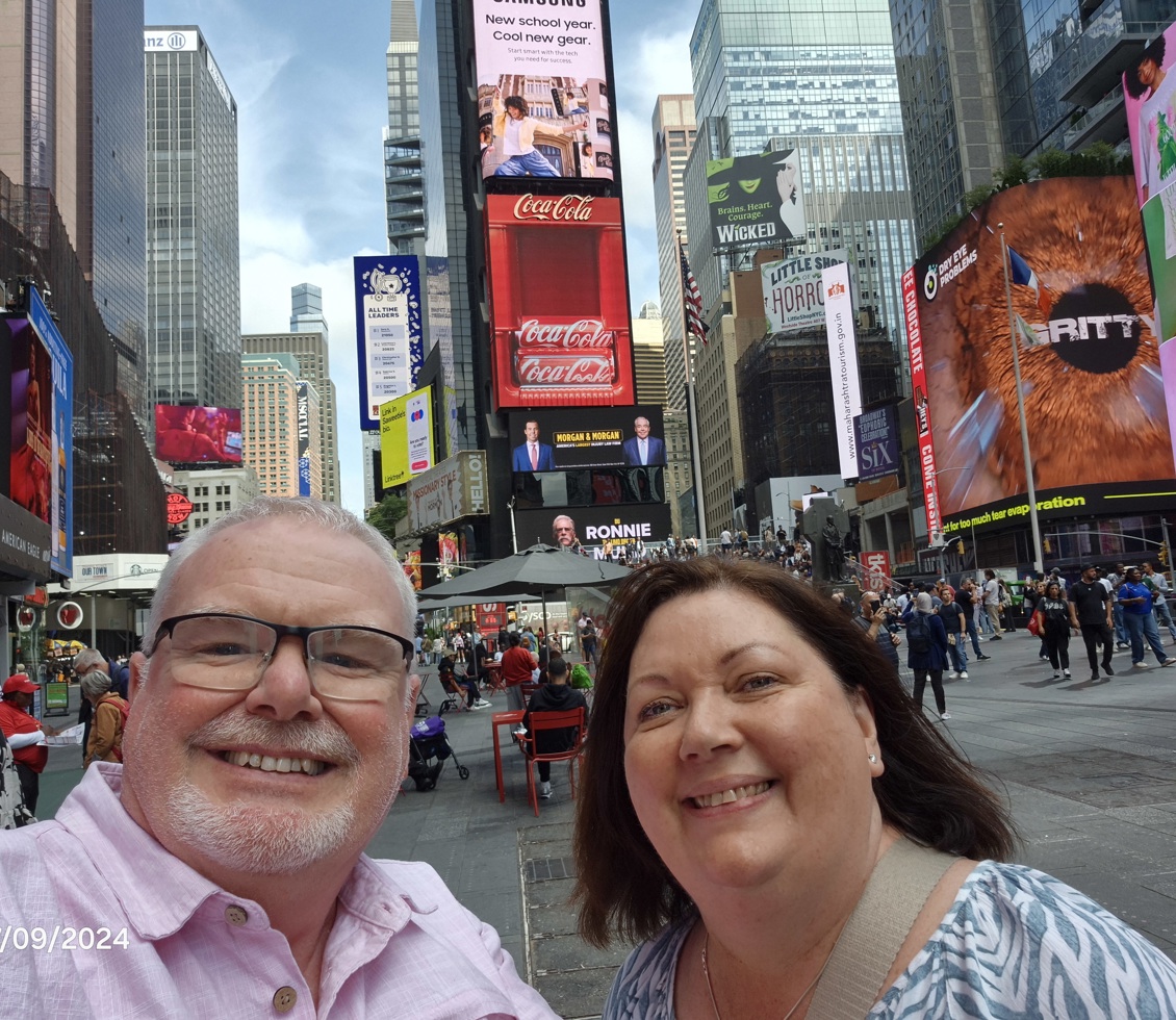 Couple at Times Square, New York
